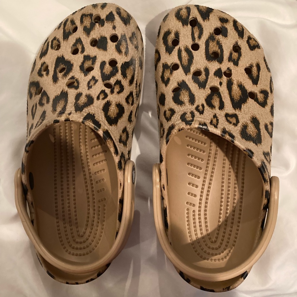 Cheetah print crocs
